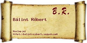 Bálint Róbert névjegykártya